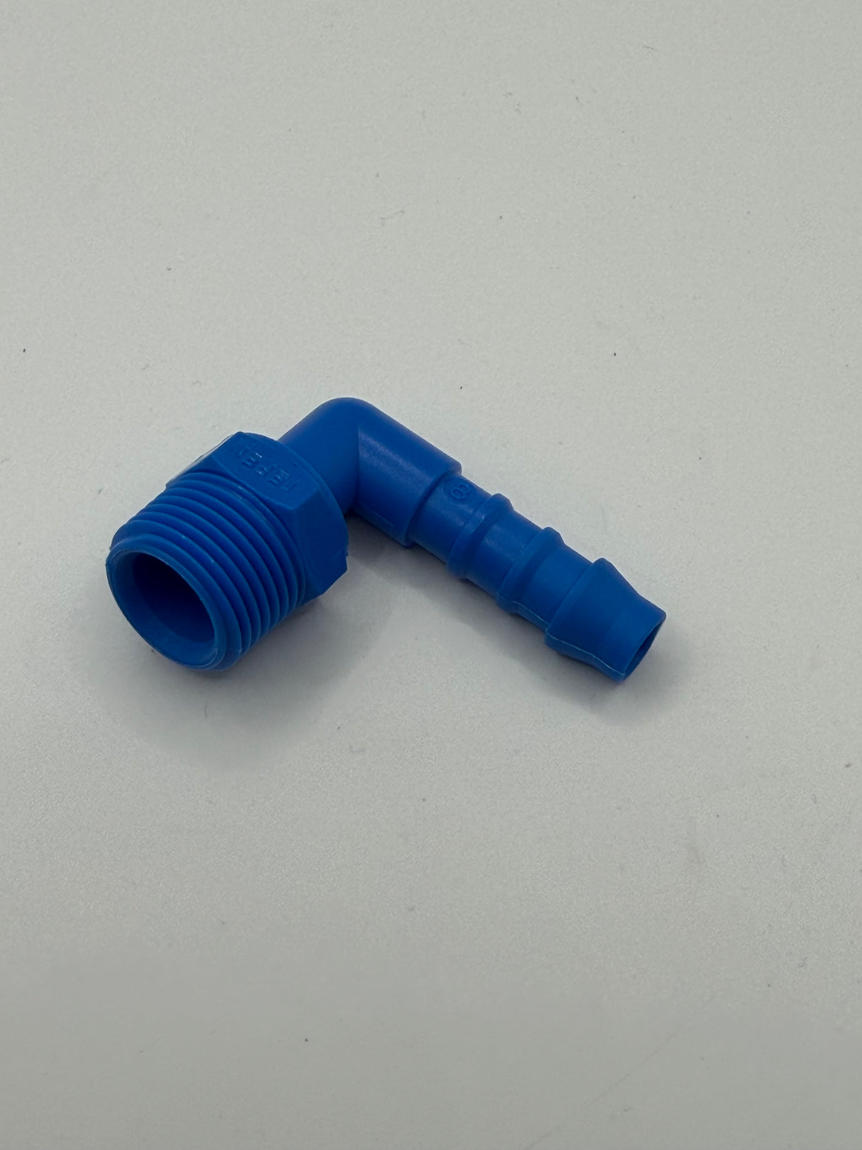 Blue Plastic Elbow (3/8” Male Elbow With 5/16” Hose Barb)
