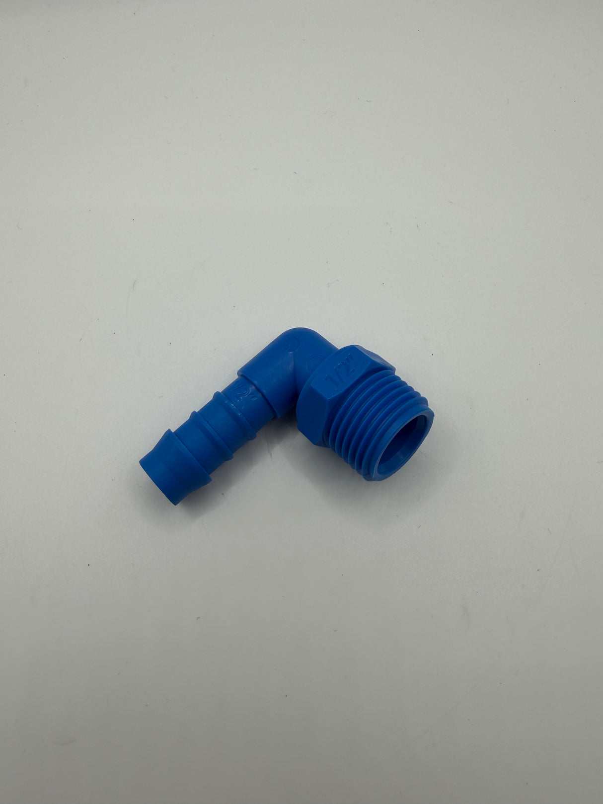 Blue Plastic Elbow (1/2” Male Elbow With 1/2” Hose Barb)